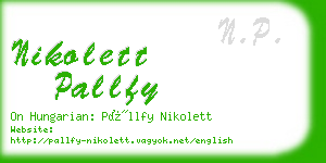 nikolett pallfy business card